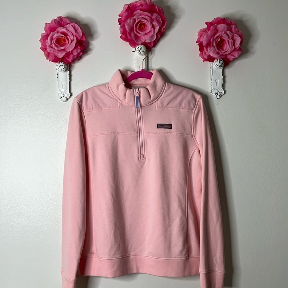 Vineyard Vines Women’s Shep Shirt in Color Flamingo, Size Large.